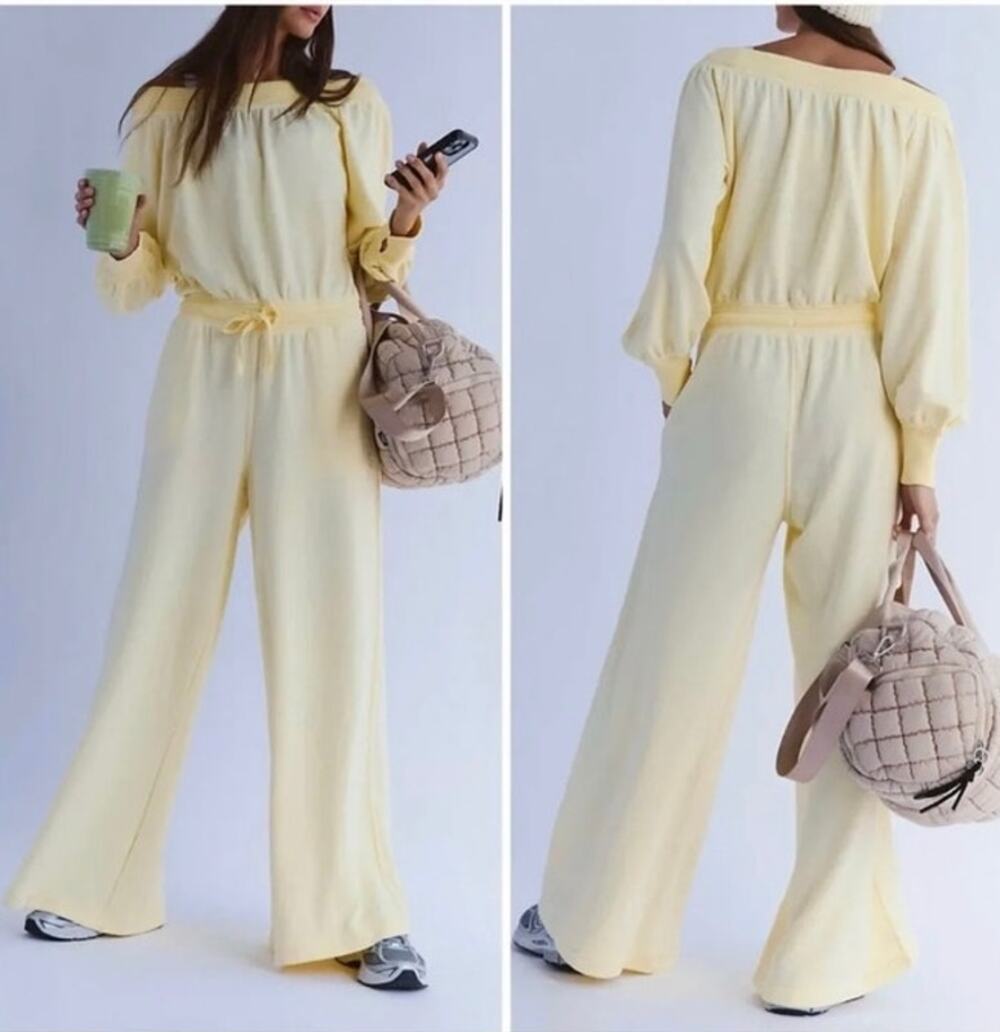 Free People FP Movement One to Beat Onesie Jumpsuit in Sunlit Yellow